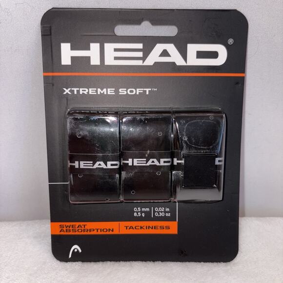 HEAD Xtreme Soft Racquet Overgrip Tennis Racket Grip Tape 3 Pack Black - Picture 1 of 3